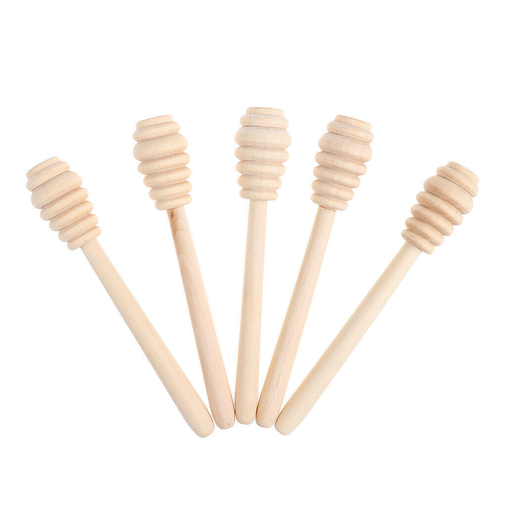 5 Pieces Wooden Honey Stirring Sticks Jam Muddler Kitchen Cooking Rods Tool