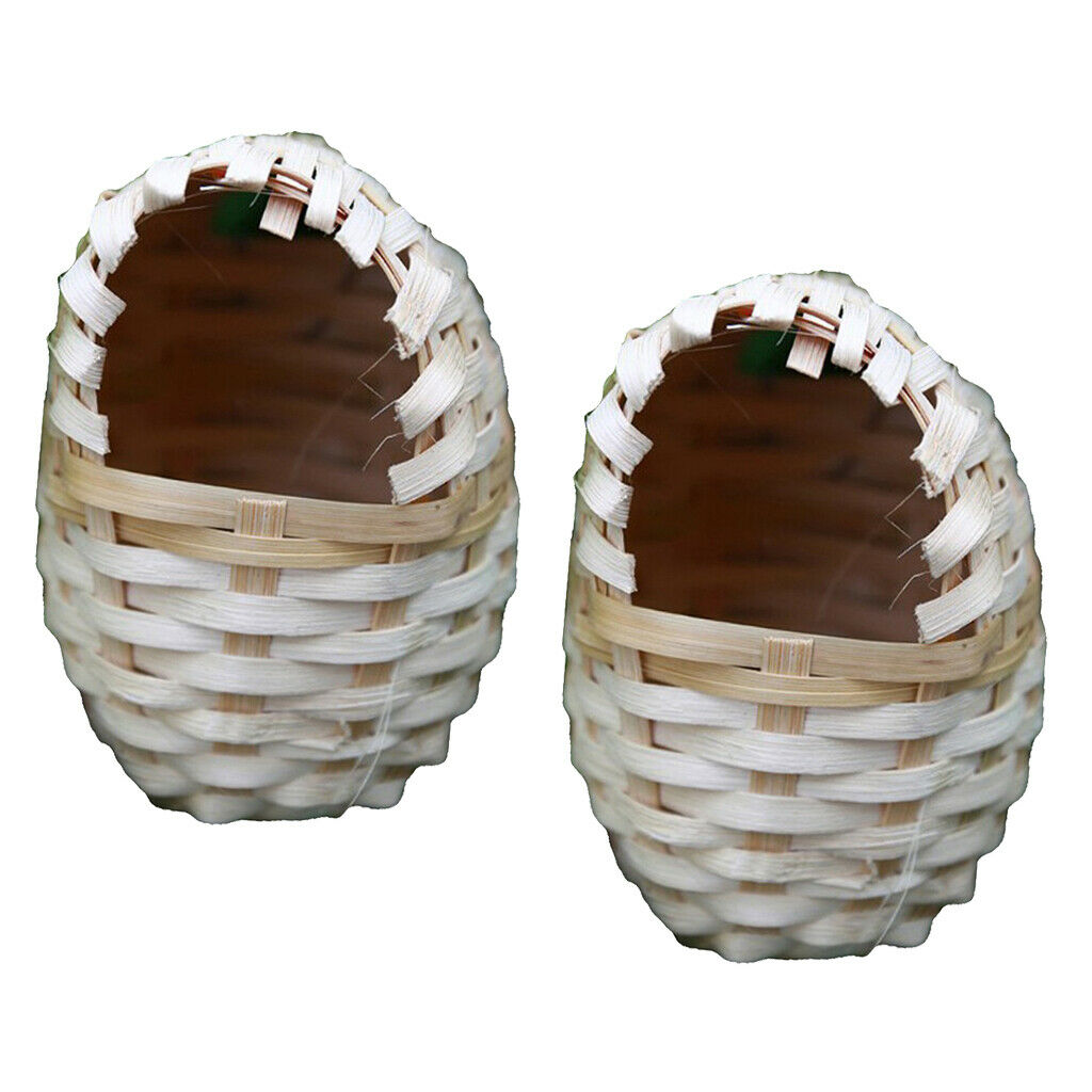 2 Pcs Natural Bird Nest Birdhouse Handwoven Garden Birdcage Finches Cage