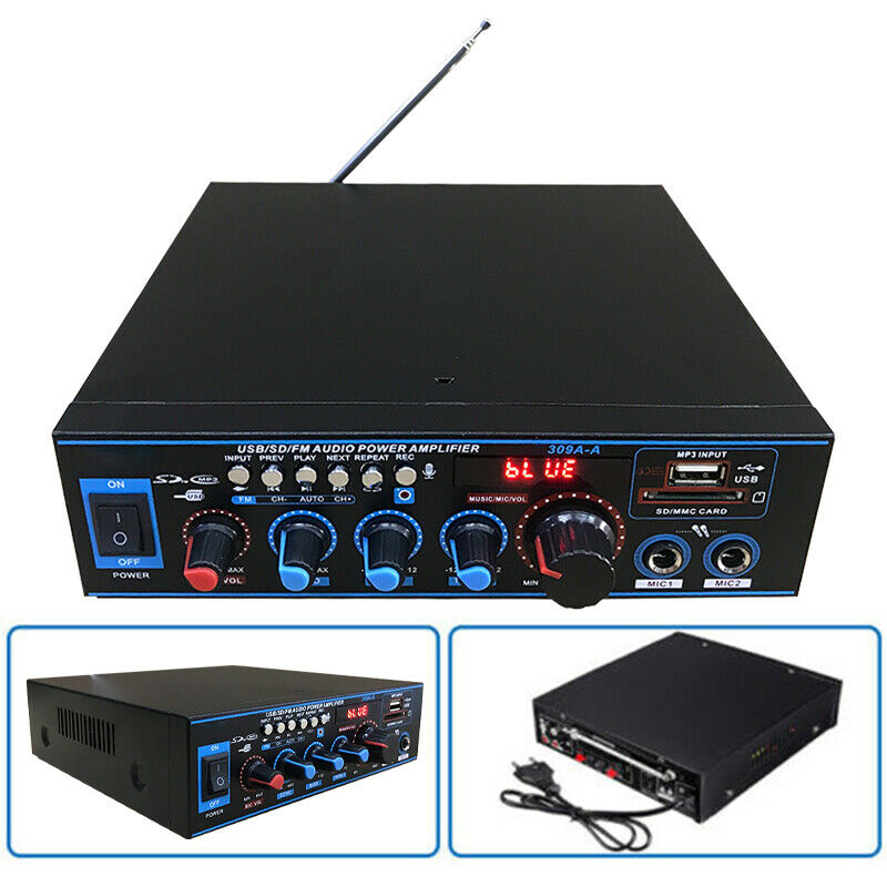 800W HiFi Digital Power Amplifier Mini Stereo Audio Microphone Amp Car Home 12V
