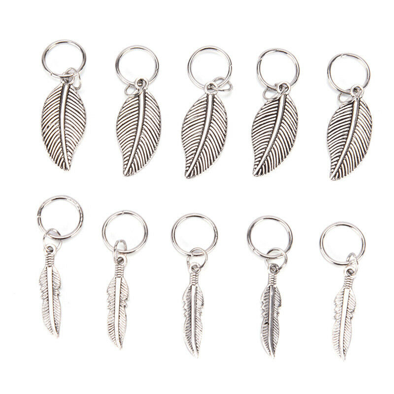 35x New Star Rose Feather Leaf Shell Hair Pierced Dreadlock Hair Clip Acc.l8