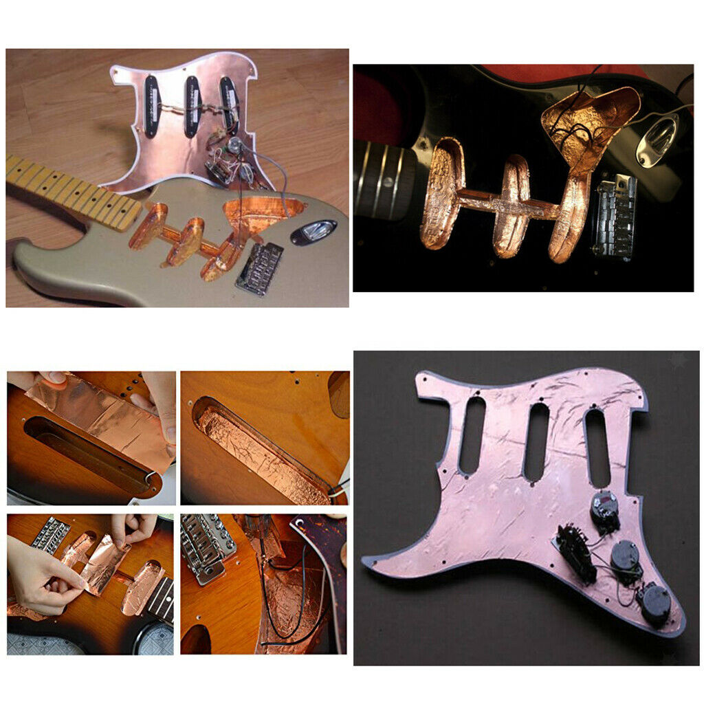 3 Pcs Guitar Copper Foil Tape Single Conductive Adhesive Sheet 30x22.5cm