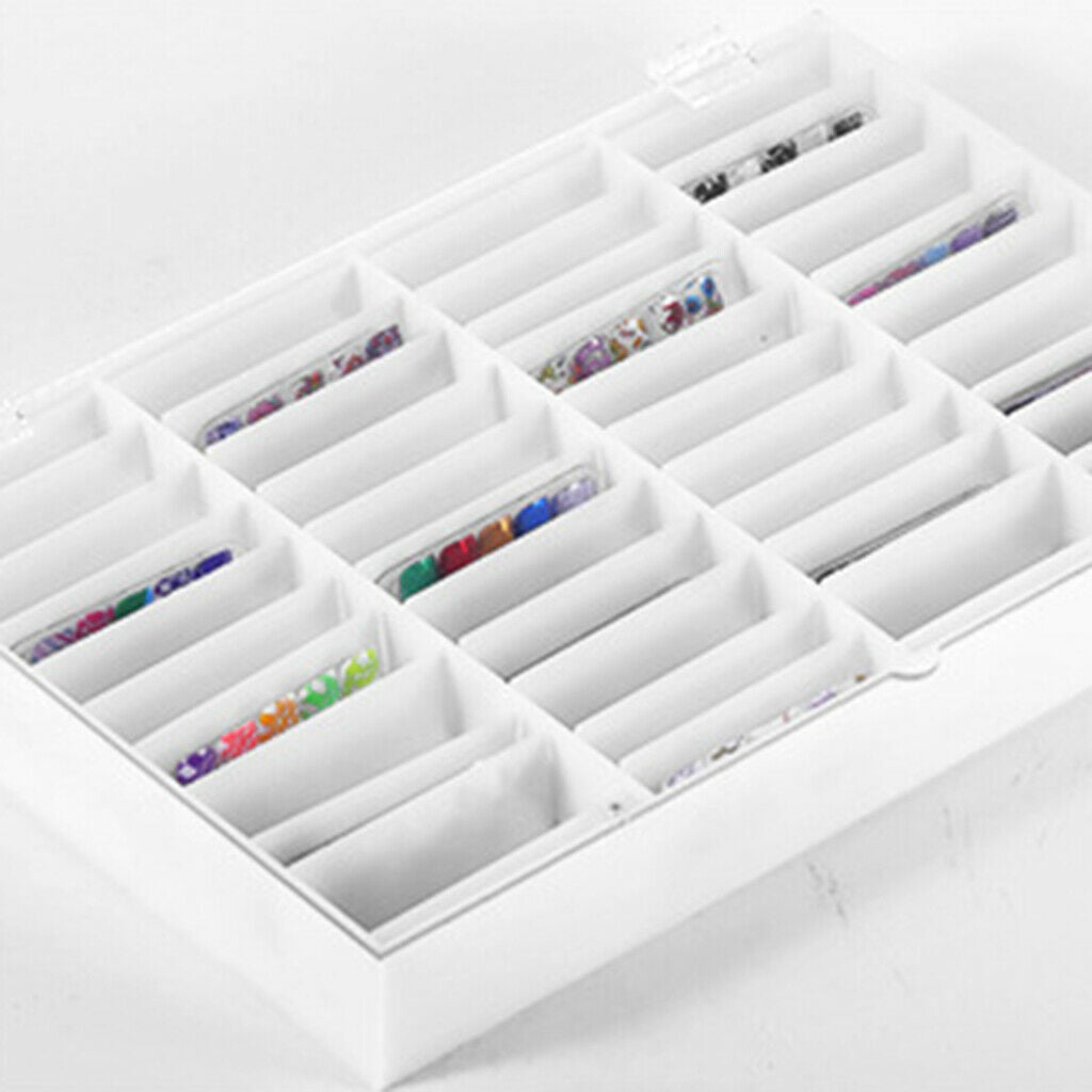 44 Slots No Dust False Nail Tips Display Storage Box Case Organizer W/ Clear Lid
