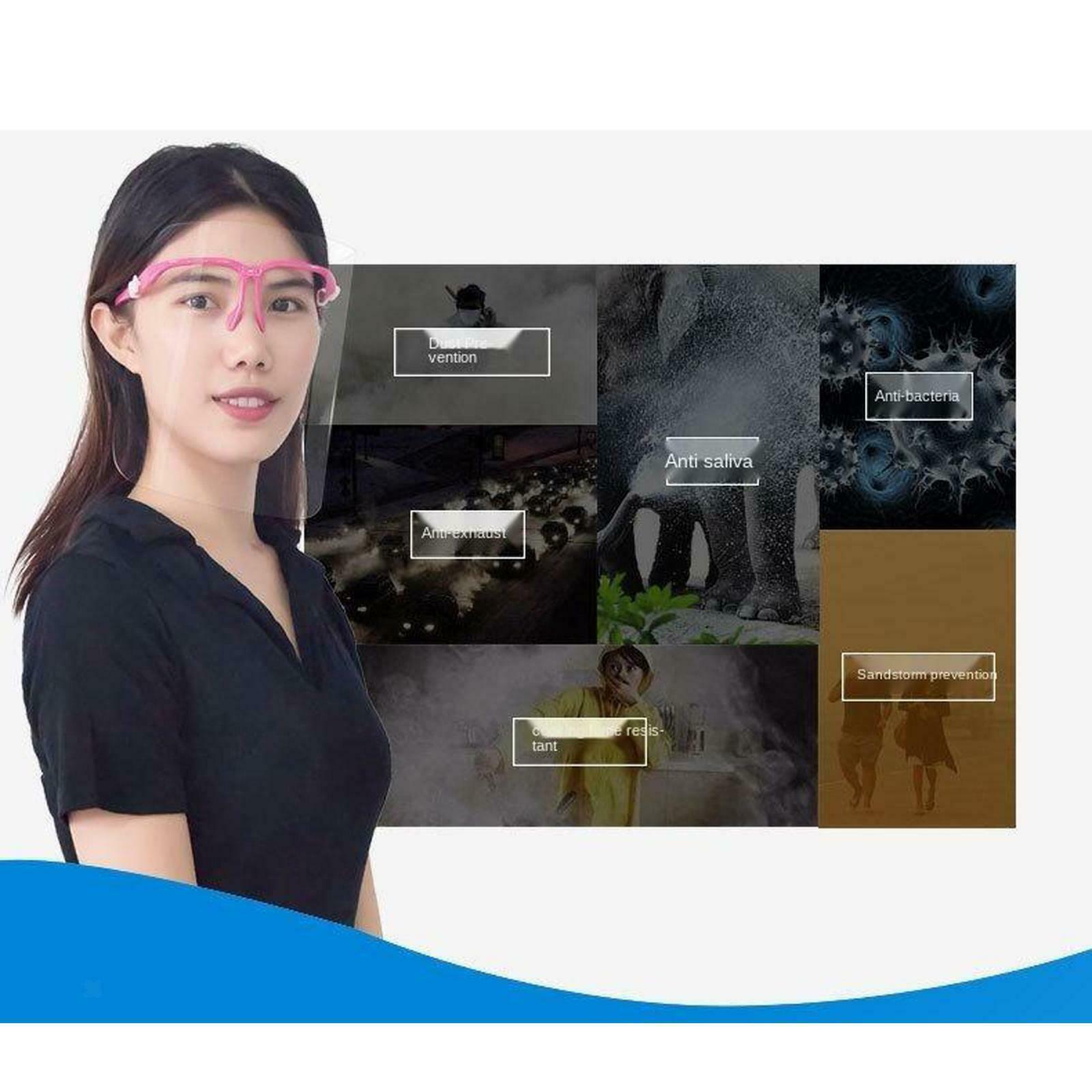 2Pcs Full Face Shield Protection Reusable Visor Hat Anti-Fog Windproof