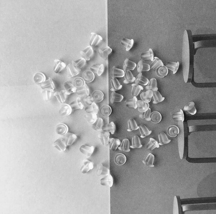 200pcs Rubber Earring Back plug Cap Safety Plugging Blocked jewelry supplies