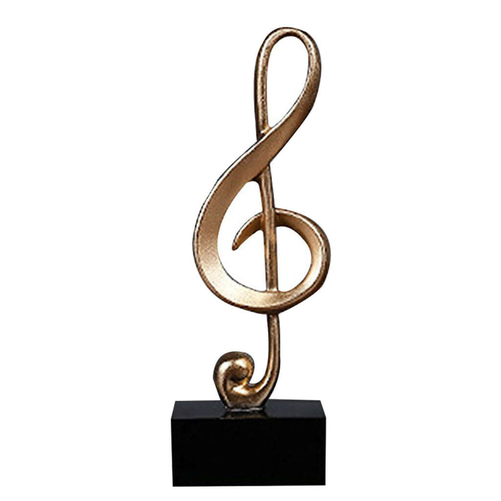 Golden Craft Musical Notes Sculpture Modern Abstract Statue Indoor Art Decor