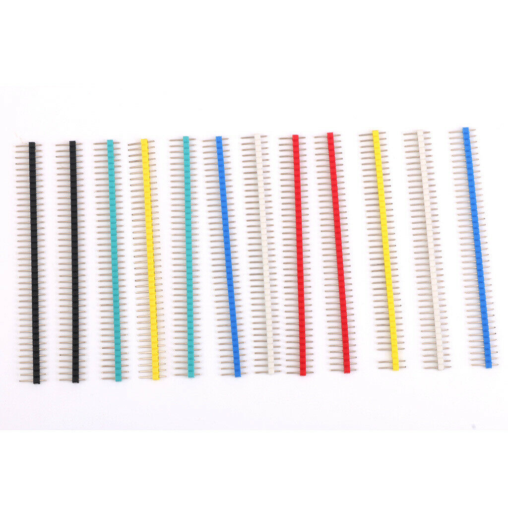 40pin Males Single Row Row Pins 2.54mm Pitch 12pcs Multicolor