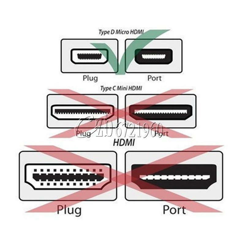 2PCS HDMI Type A Female to Micro HDMI Type D Male Adapter Converter Connector