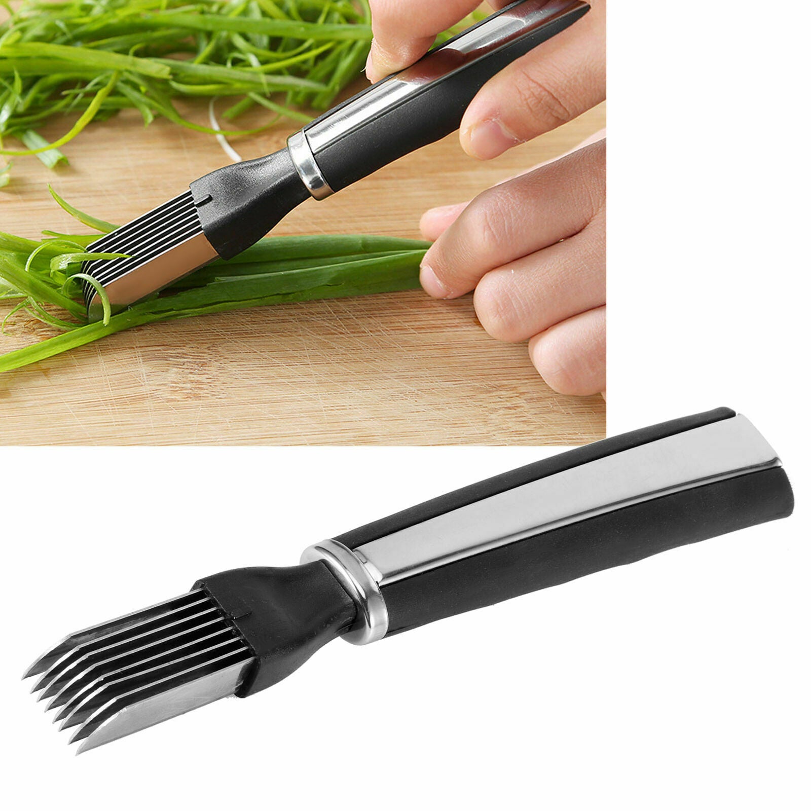 Stainless Steel Green Spring Onion Vegetable Shredder Slicer Cutter Easy Handle