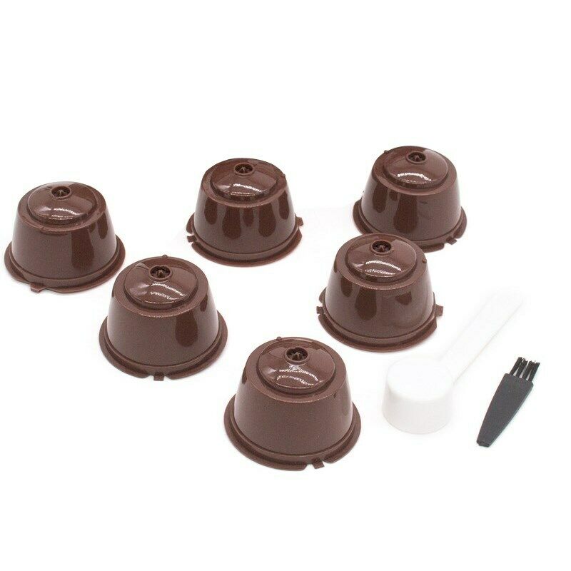 6Pcs Reusable Refillable Coffee Filter Capsule Cup Fit For Dolce Gusto CA