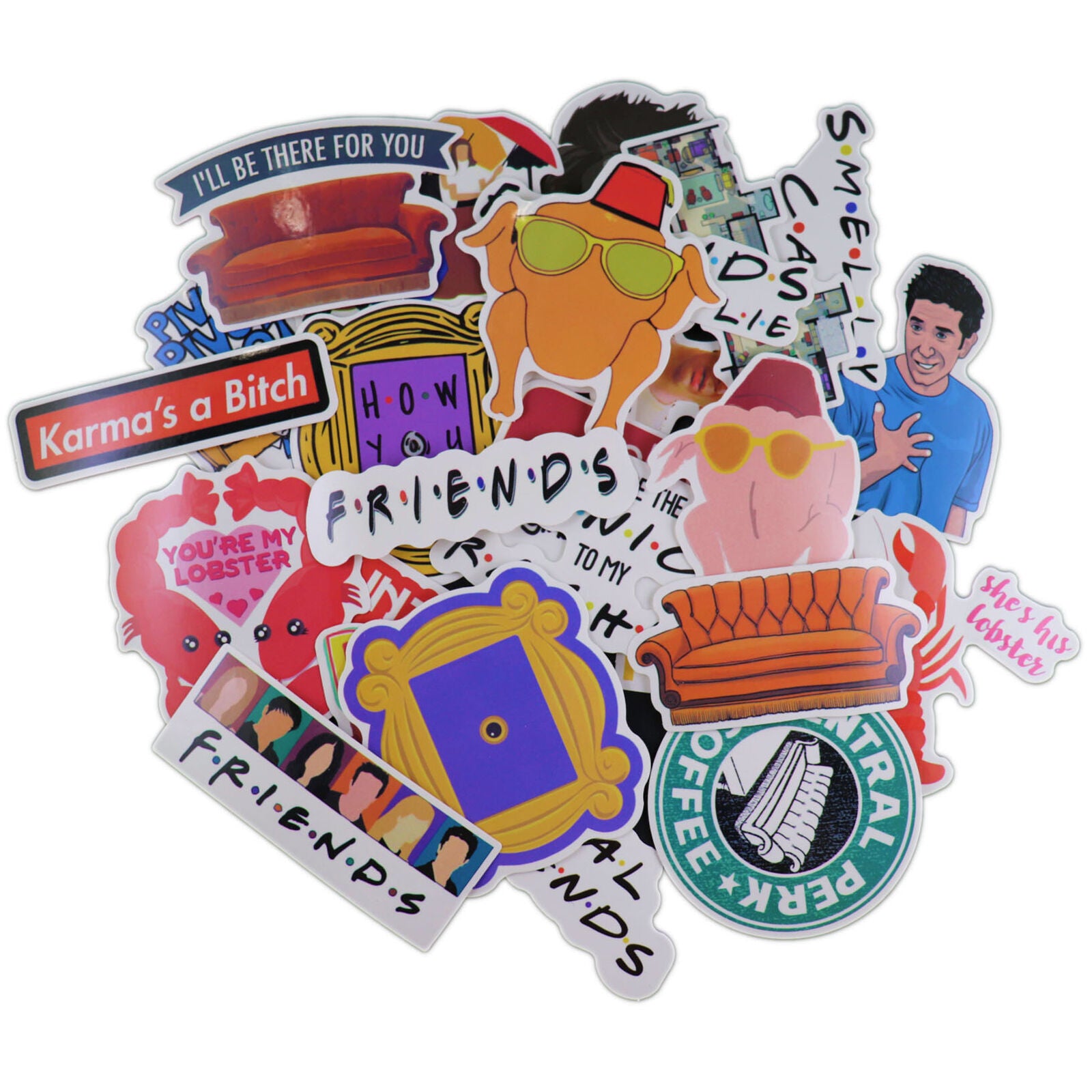 34pcs Friends tv Show Creative DIY Stickers Funny Decorative Cartoon waterproof