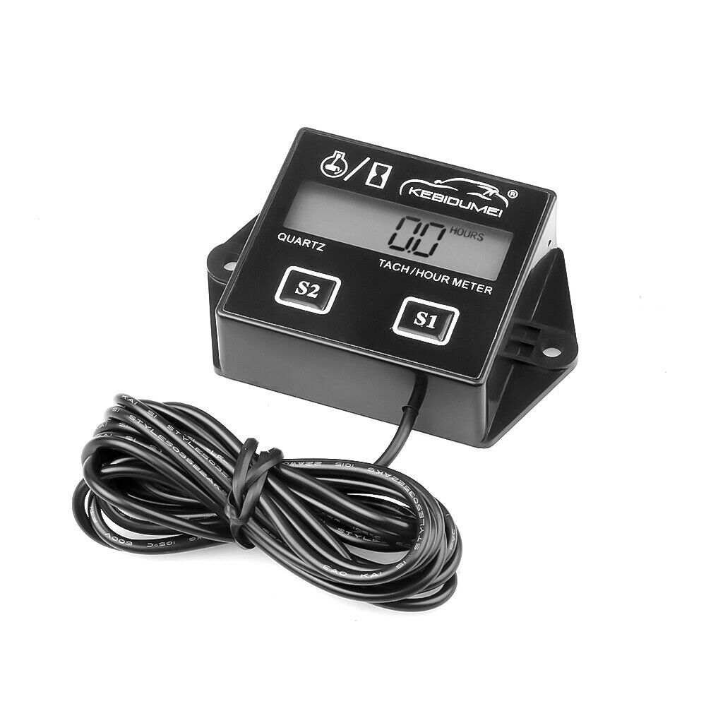 Tach Hour Meter Tachometer Gauge Engine RPM LCD Display For Motorcycle Motor