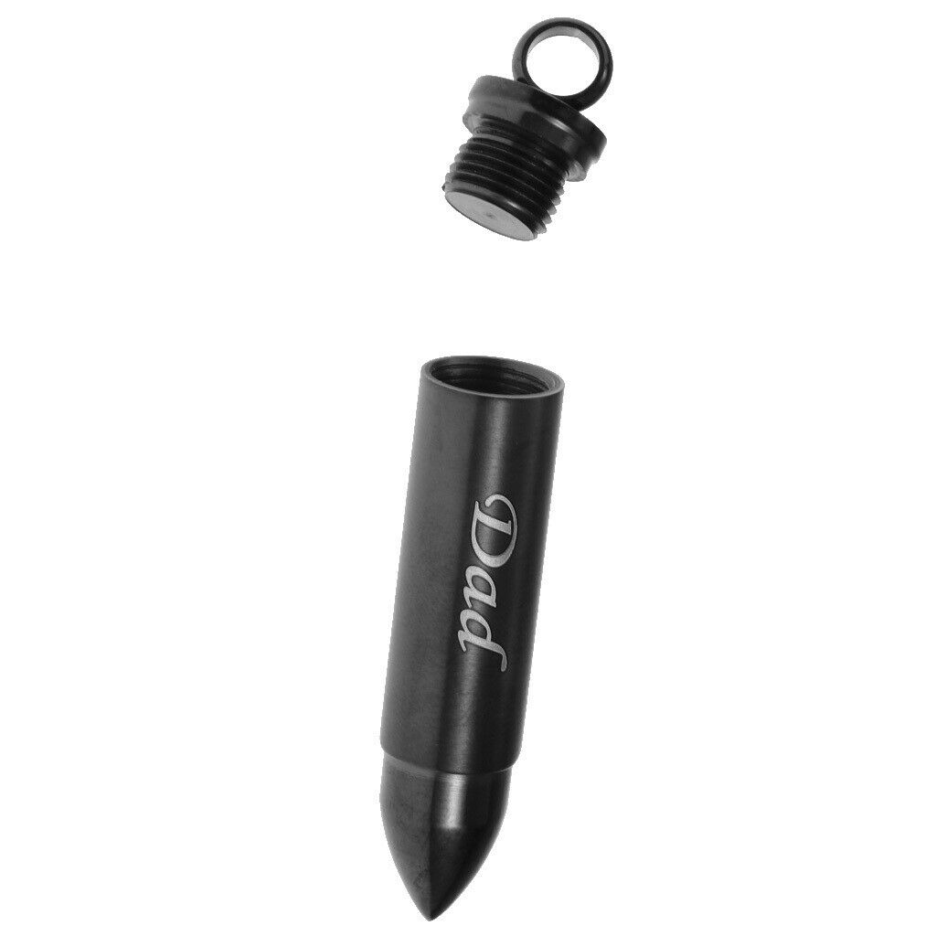 Stainless Steel Bullet Shape Cross Cremation Urn Memorial Pendant wife
