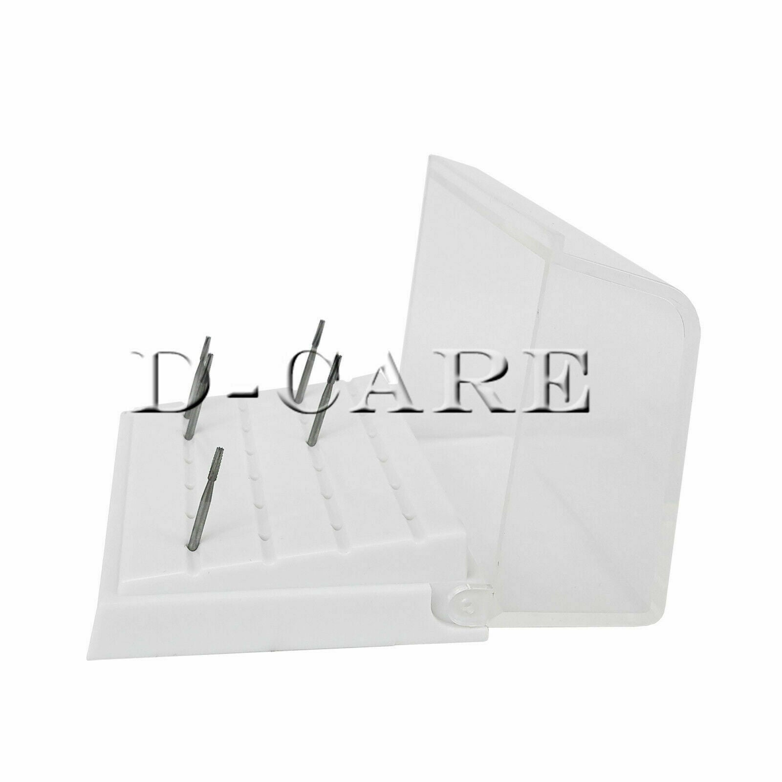 24Hole White Dental Burs Drill Holder Stand Block Disinfection Case Plastic 5pcs
