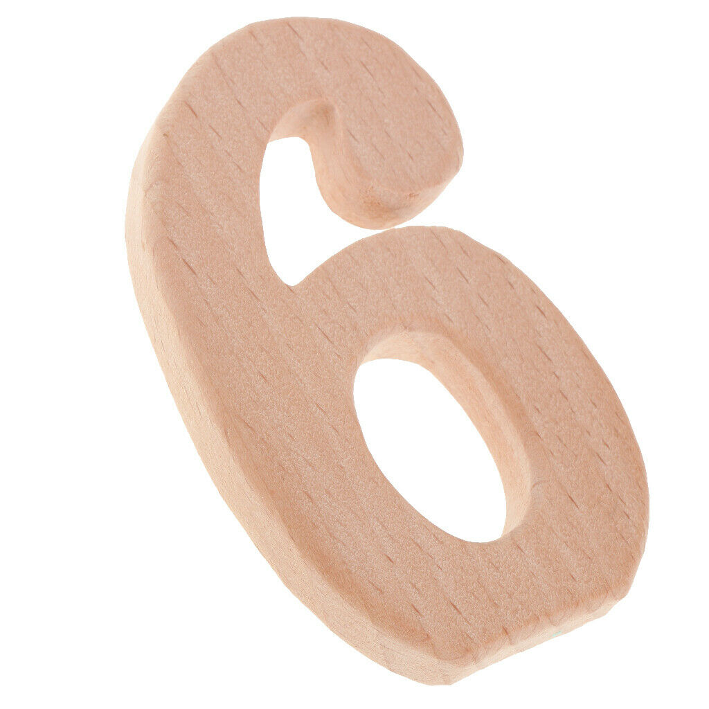 Wooden Baby Teether Toys Sensory Skills Perfect shower Gift Number Six