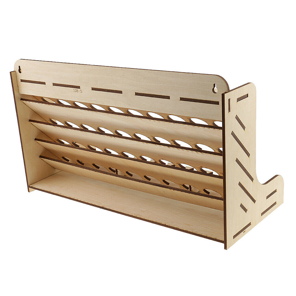 Multi Layers Wooden Paint Rack Stand with Multi Holes for Storing Paints,
