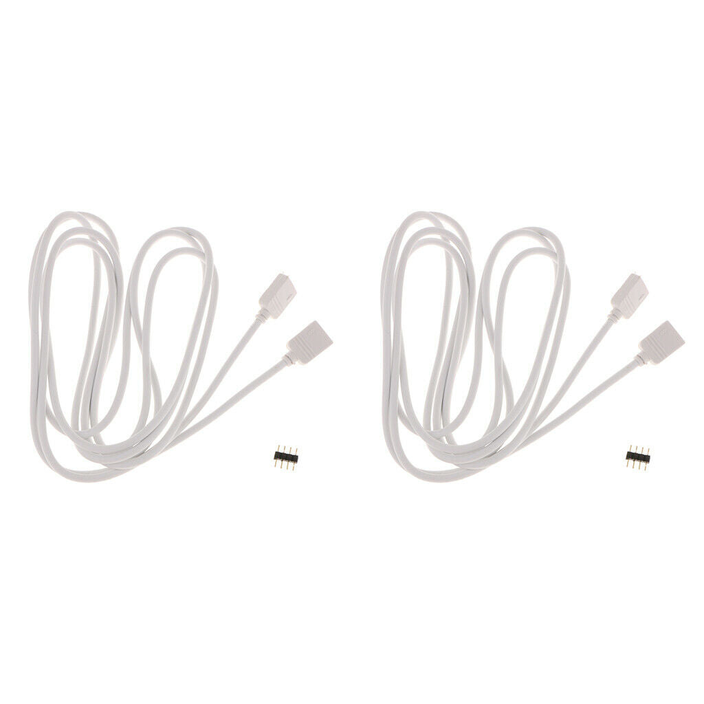 2x 4-pin RGB Extension Cable Wire Connector fr 5050 3528 LED Strip Lights 2m