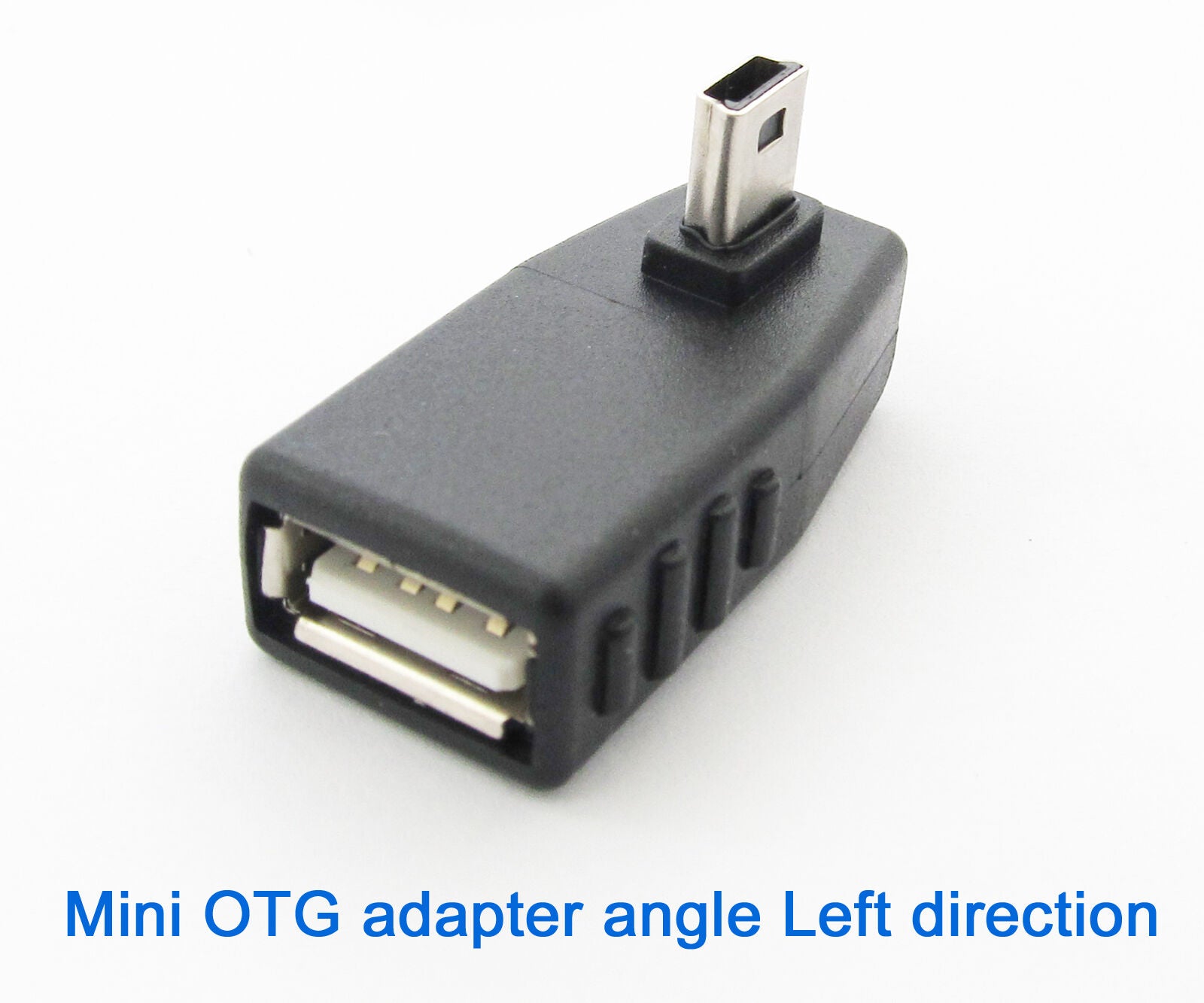 50pcs Left Angle 90D  5pin USB Male To USB 2.O Female OTG Mini Adapter Connector