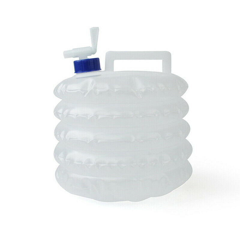 Outdoor Camping Foldable Bucket Water Bag Container with Tap Portable .l8