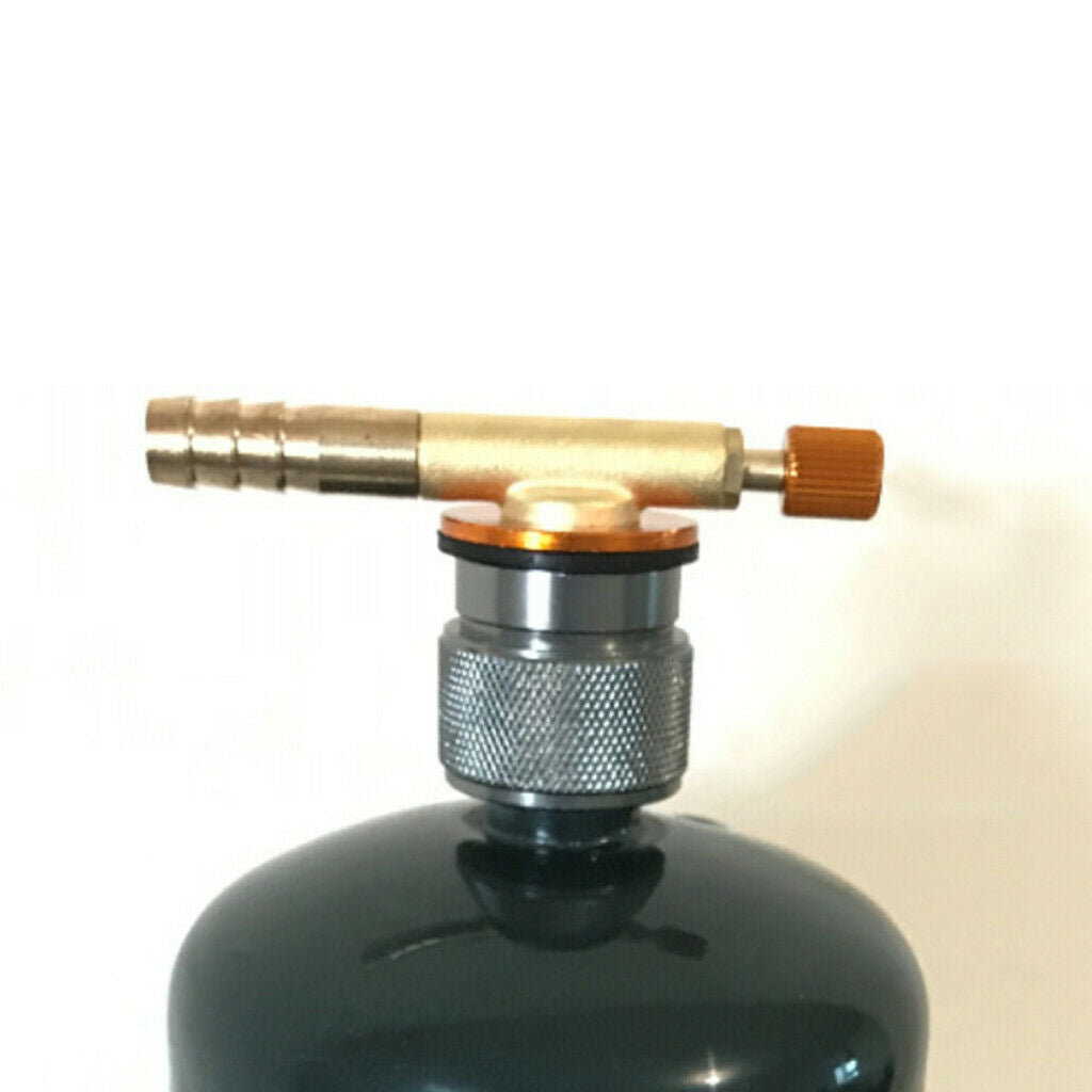 Gas Propane Flat Tank Connector Adapter with Switch Valve for amping Stove