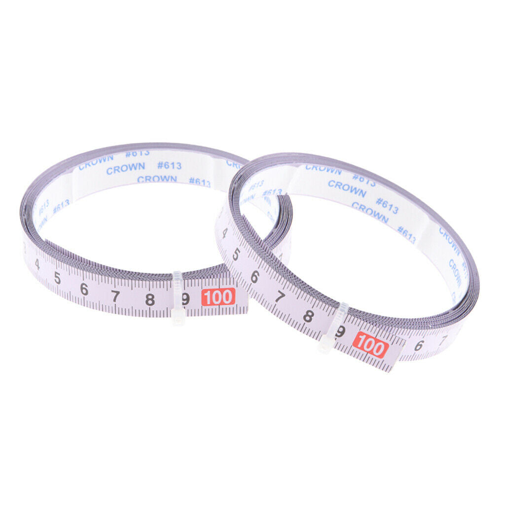 2x Metric Track Tape Measure Adhesive Scale Miter T-Track Middle(1M-0-1M)