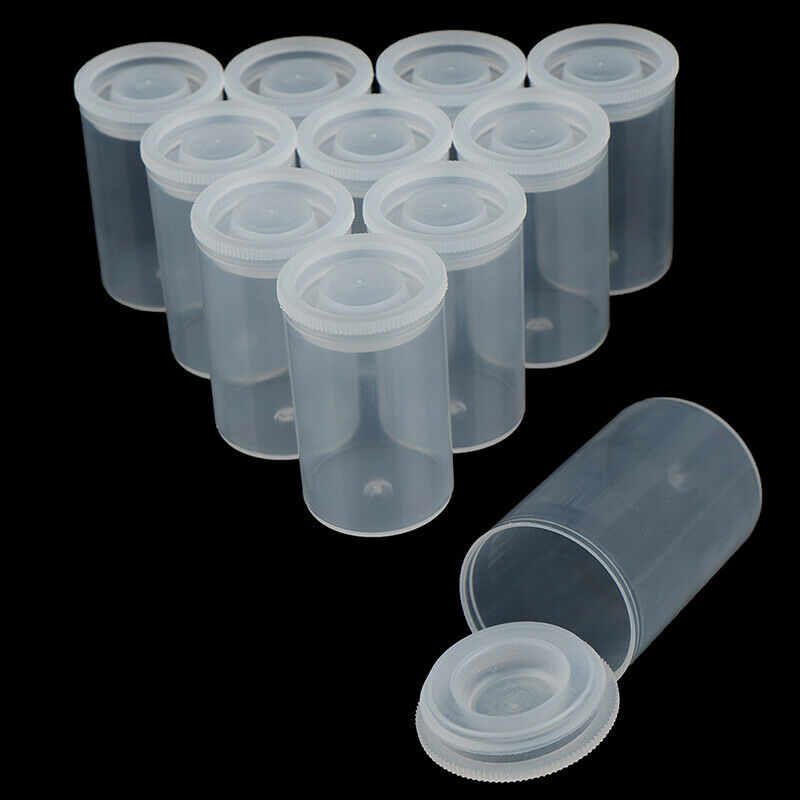 10Pcs Plastic Empty Bottle Roll Film Case Box Seal Fishing Bait Can Containe| Tt