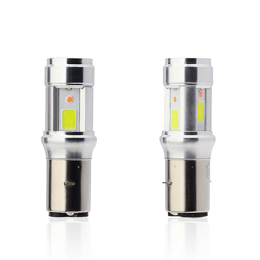 18 W Motorcycle Bike LED Headlight Dual Colors Led COB Hi/Lo Lamp 6000K Bulbs