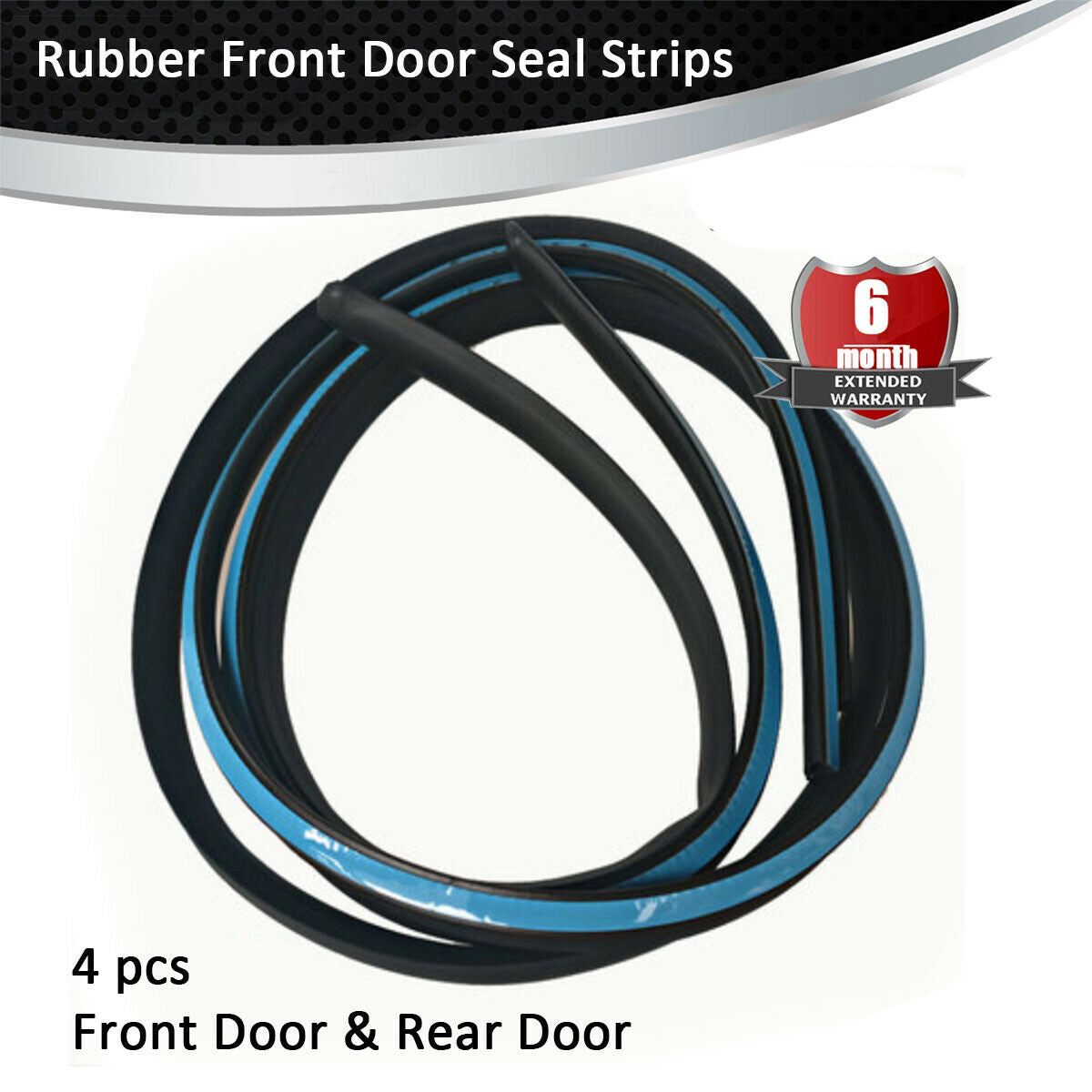 4Pcs Front Rear Door Sealing Strips Soundproof Rubber Universal Sealed Mouldings