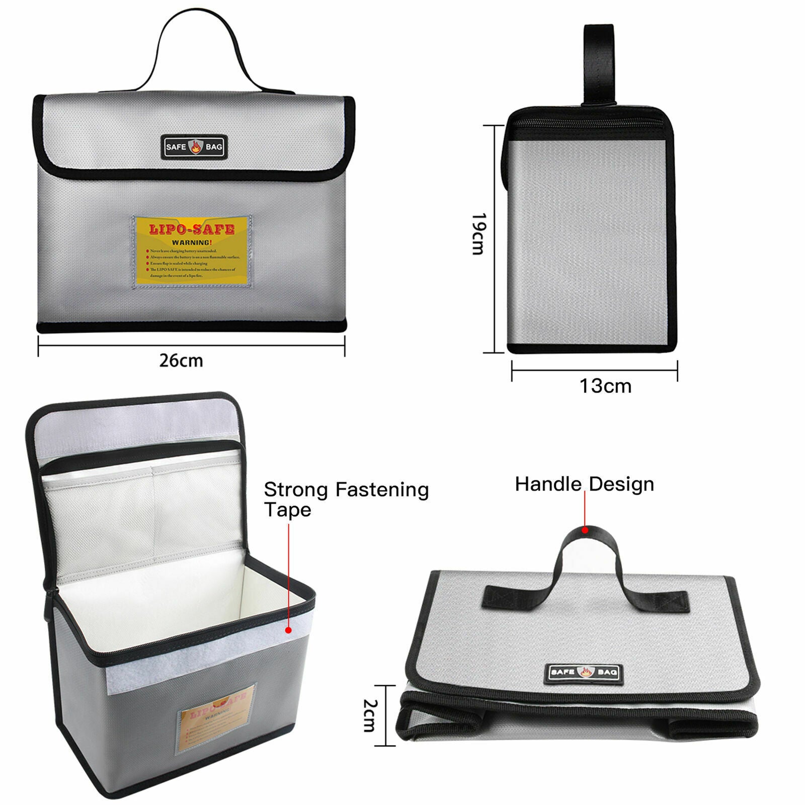 Lipo Safe Bag Waterproof Fireproof Storage Case for Li-po Battery Safety Guard