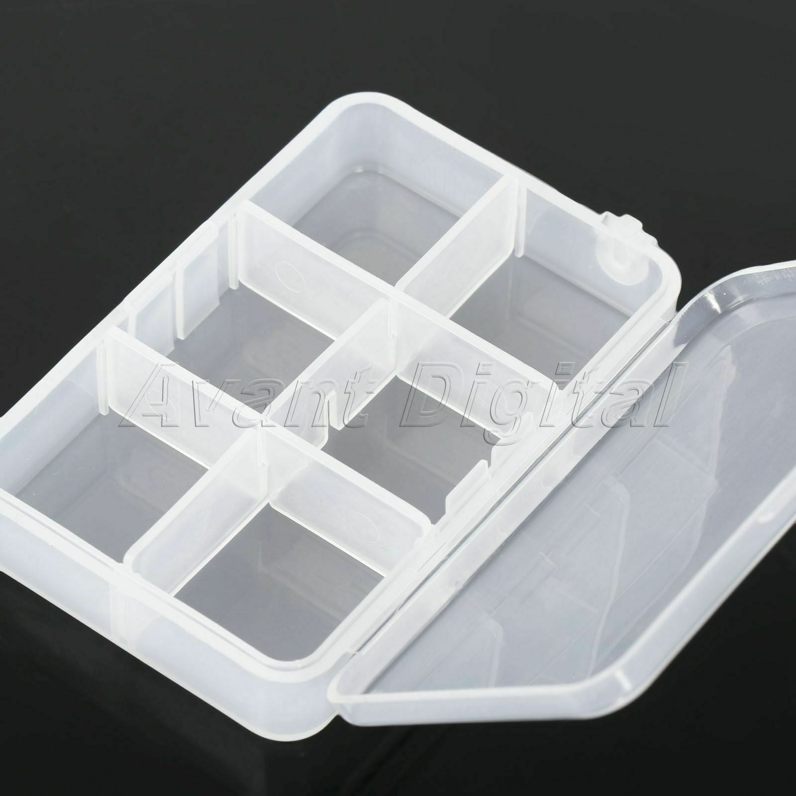 Clear Pocket Storage Box Pill Medicine Case Container Portable Organizer 6 Slots