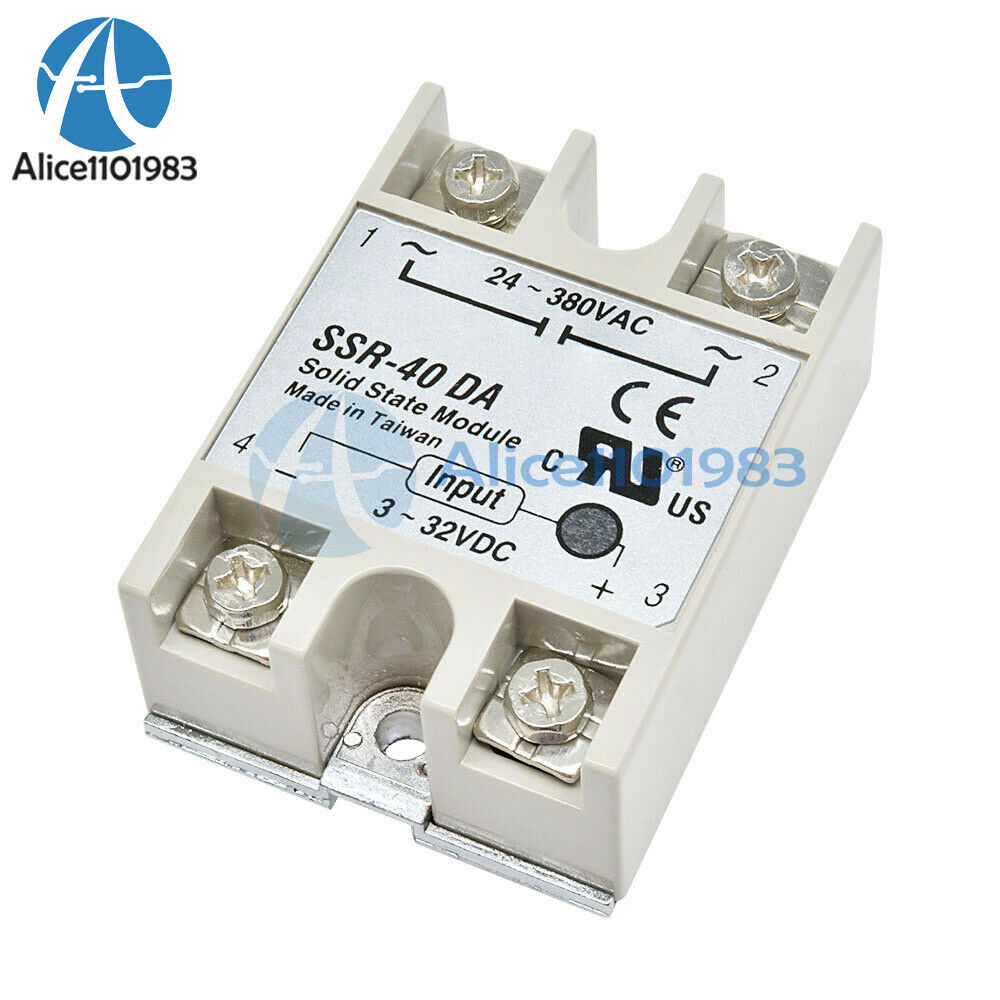 2PCS 40A 250V SSR-40 DA Solid State Relay Module DC 3-32V  To AC 24V-380V