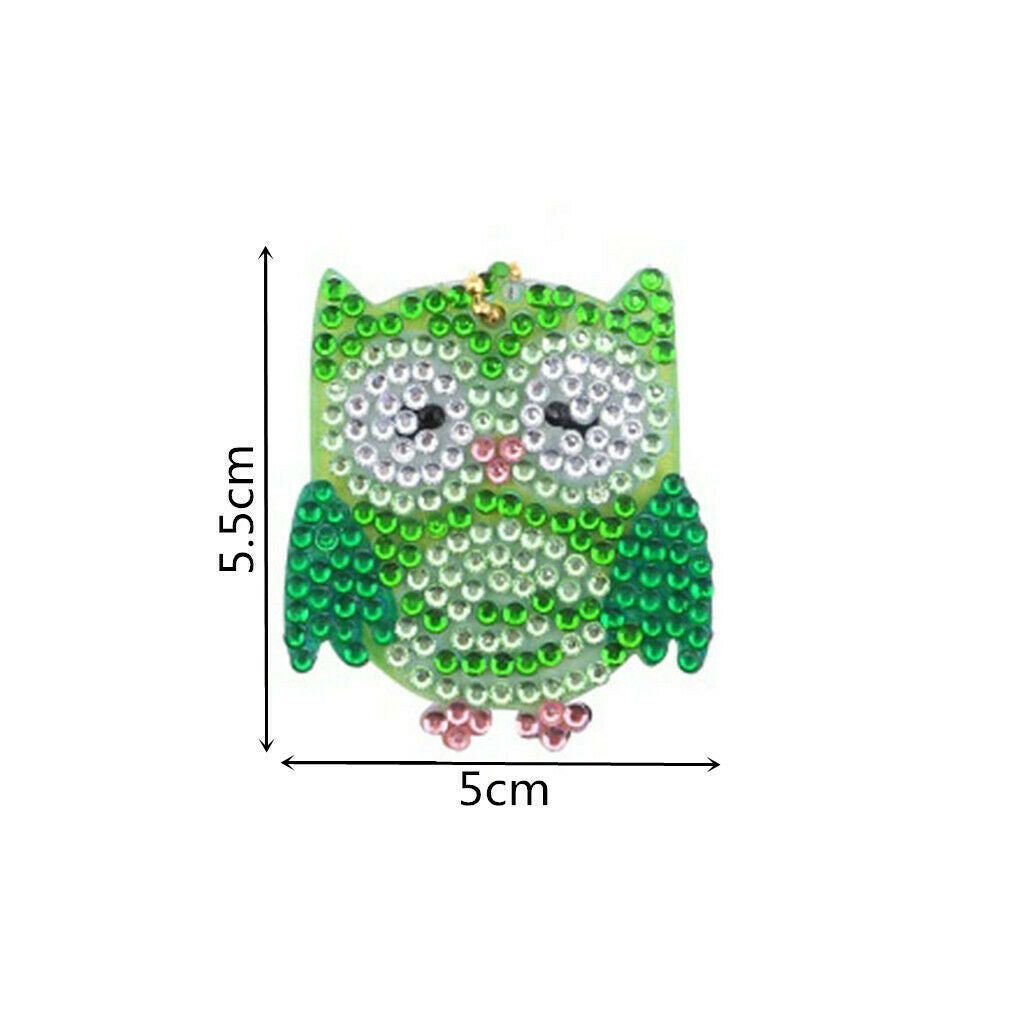 5x Keychain with Rhinestone Owl Pendant Gift for Women