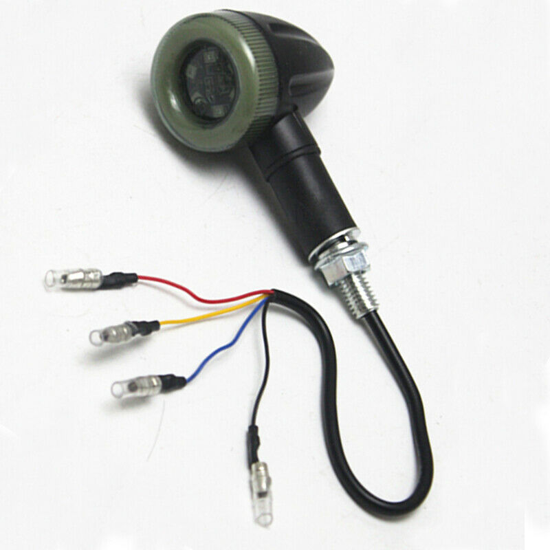 4 PCS Motorcycle Bikes Universal LED Turn Signal Light Retrofit Retro Lamp Red