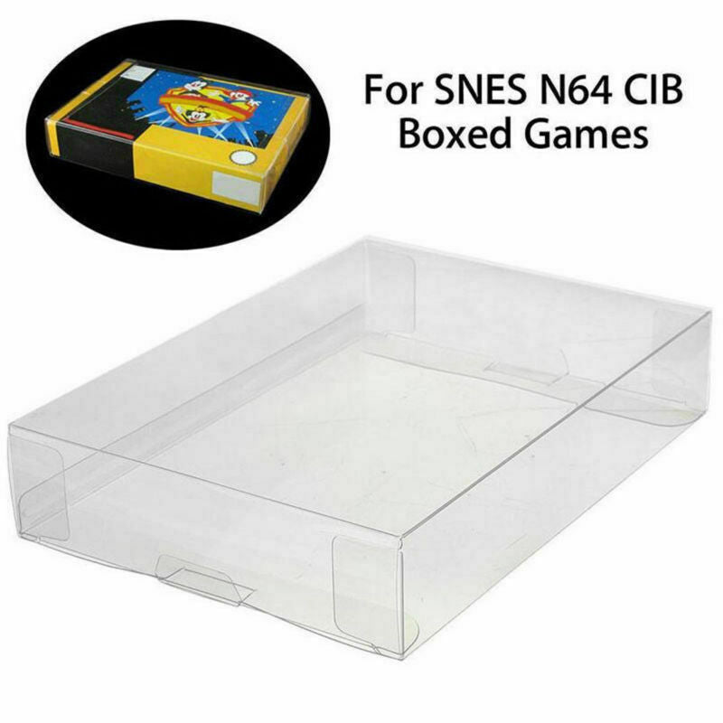 Clear PET Protective Box Case Sleeves Covers For SNES N64 CIB Boxed Games