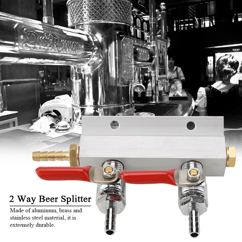 2 Way Gas Distribution CO2 Manifold 5/16" Splitter Beer Integrated Check Valve