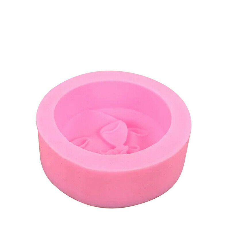 Soap Mold Round Shape Sun Moon Faces Silicone Mold DIY Fondant Cake Decor.l8