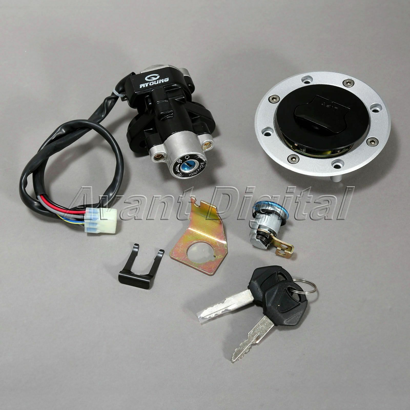 Ignition Switch Fuel Gas Cap Cover Seat Lock Key Set for Suzuki SV650 1999-2002