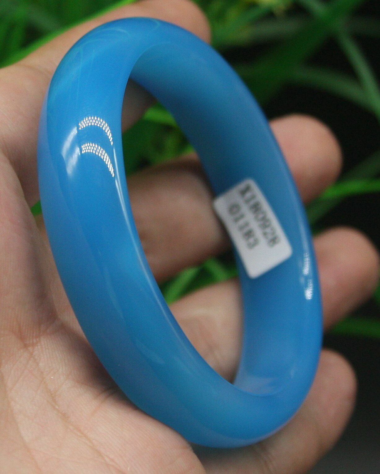 Optional 56-62 mm Certified Natural Agate Chalcedony Jade Bangle Blue Bracelet