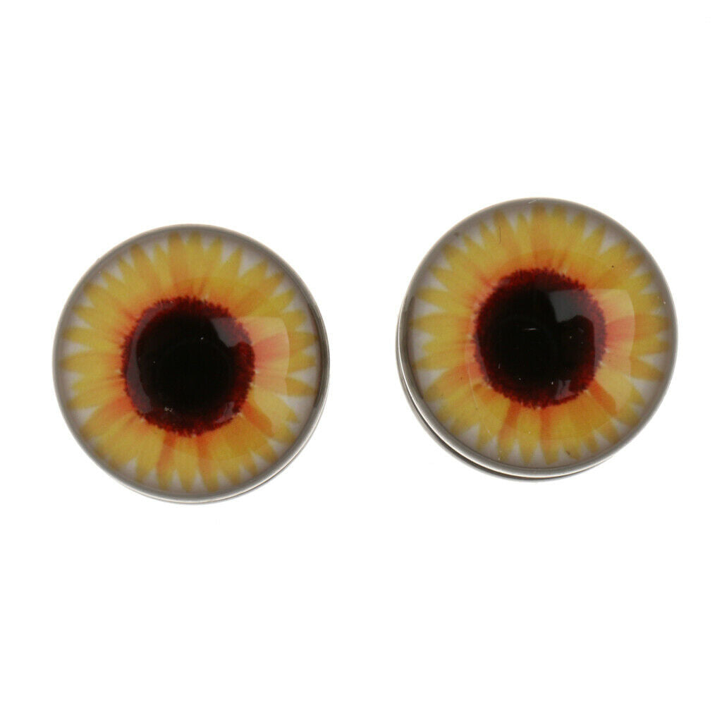 1 Pair Stainless Steel Ear Tunnels Plugs Screw Body Piercing 6mm