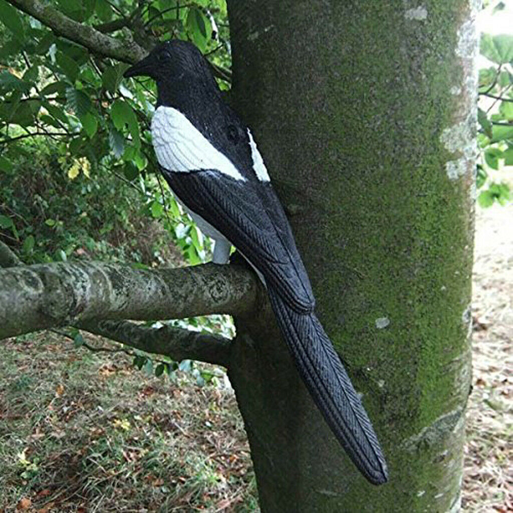 4xMagpie Decoy Realistic Garden Decoration Feathered Birds Hunting Decoys
