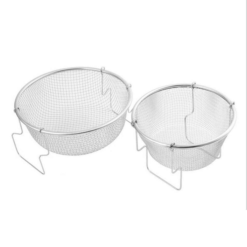 18cm & 23cm Durable Stainless Steel Kitchen Strainer Basket Kitchen Colander