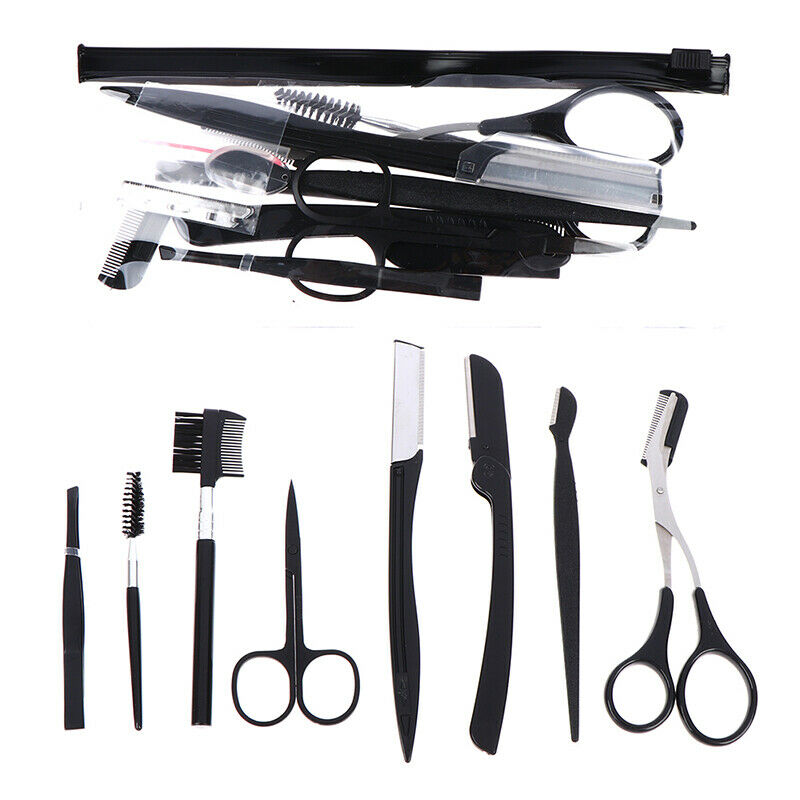 12Pcs Eyebrow Cutters Set Eye Brow Trimmer Scissors Face Shaver  Makeup ToolFCA