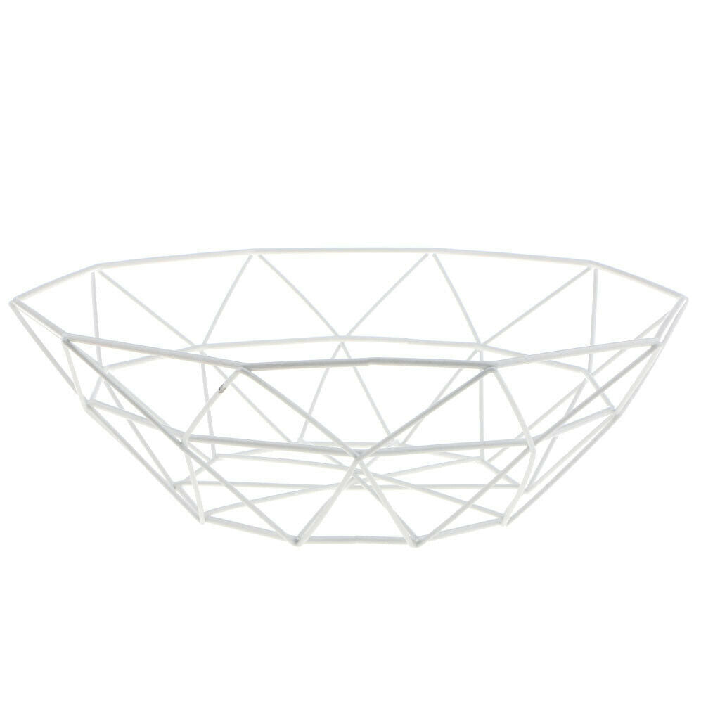 Fruit Basket Stand Sturdy Iron Storage Bowl Rack Display Organizer Decor