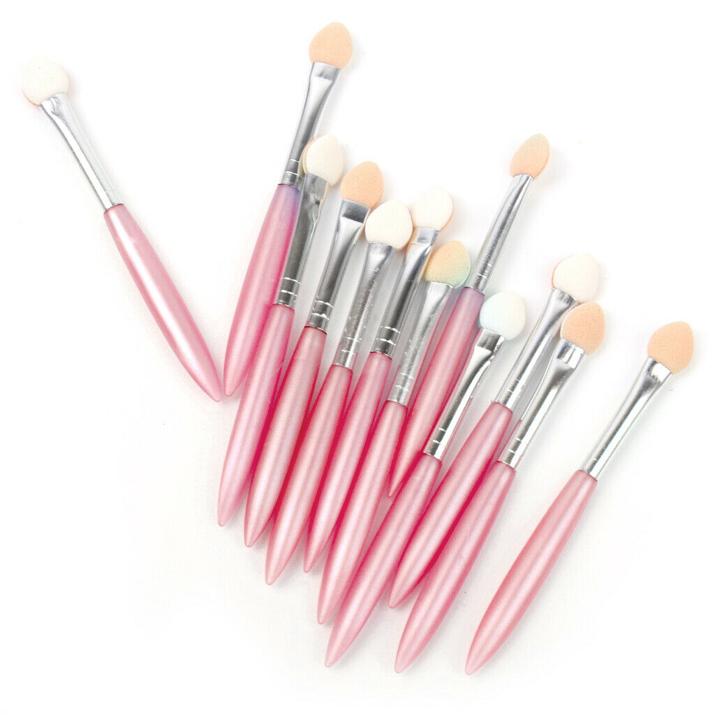 12 Pieces Double Sided Oval Tipped Eyeshadow Eyebrow Brushes Applicators Set