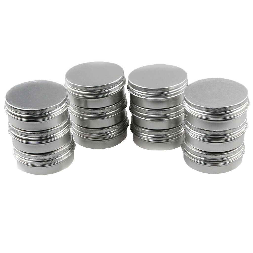 36pcs/ Pack Screw Top Round Aluminum Cosmetic Sample Containers For Lip Balm,