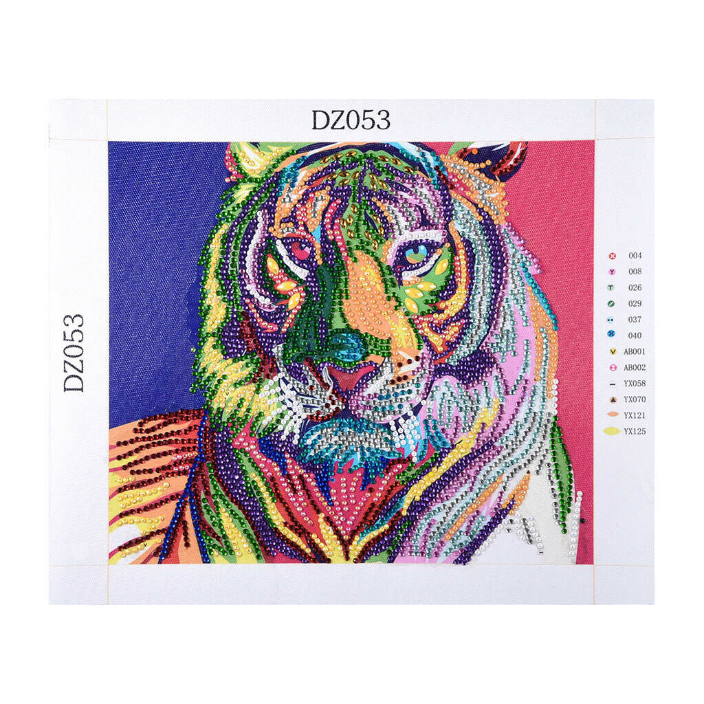 5D Diamond Painting Colorful Tiger Pictures Partial Special Drill Painting
