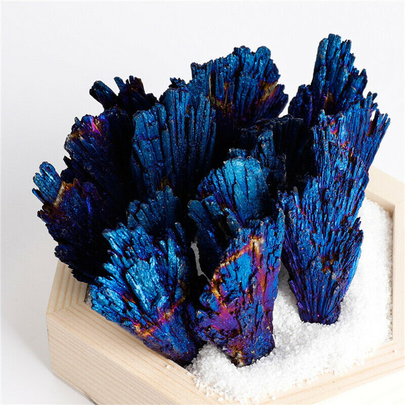 Natural Stones Crystal Blue Color and Minerals Titanium Aura Quartz Tail .l8