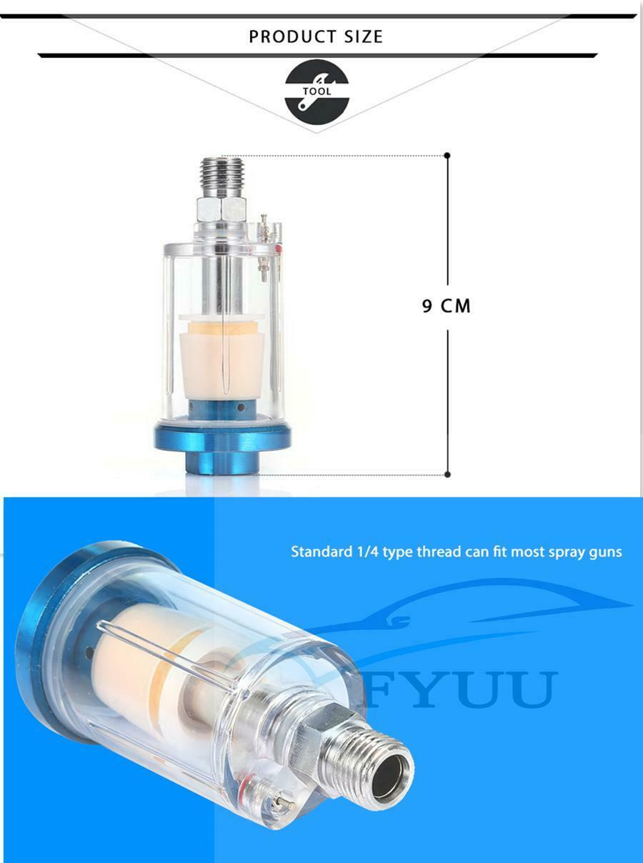 Spray Gun Digital Paint Air Pressure Regulator Gauge Water Trap Filter Tool 1/4"