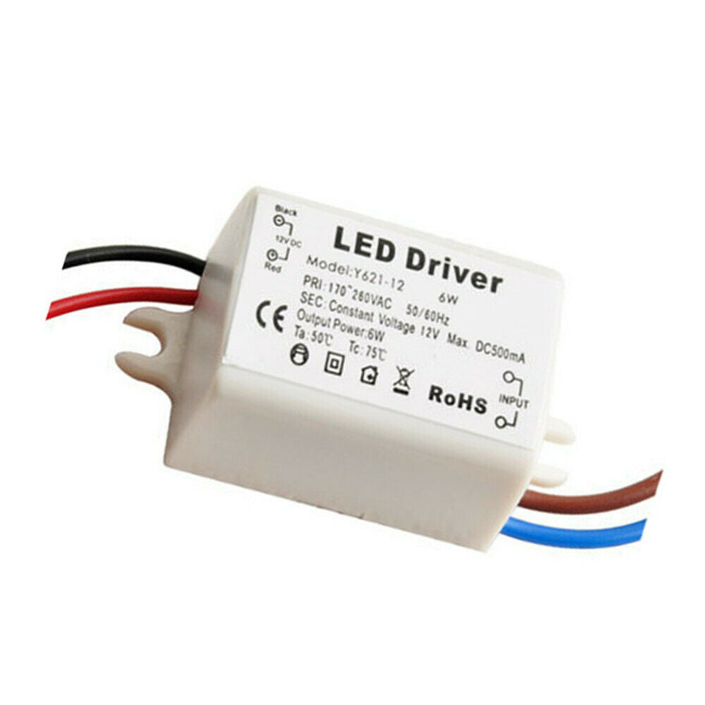 6W Watt High Power Y621-12 LED Driver Constant Current AC170V-260V 50-60Hz 500mA