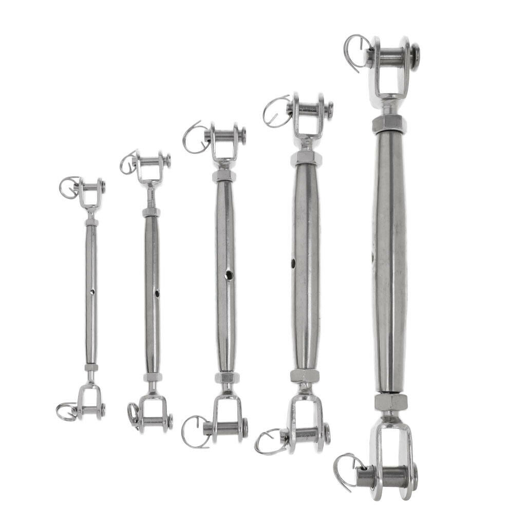 M12 Marine 304 Stainless Steel Closed Body Jaw Turnbuckle Rigging Screw 1/2