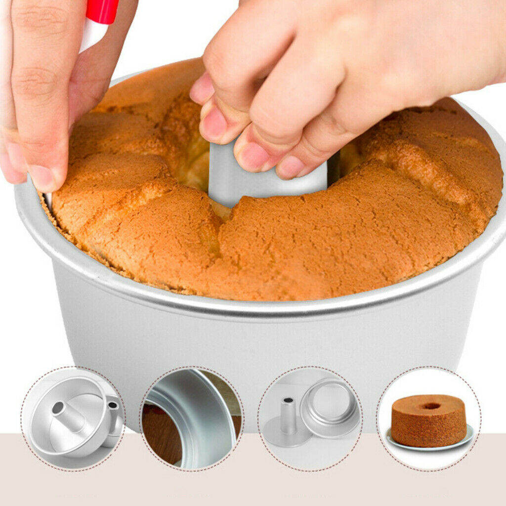 2 Sets 8Inch Chiffon Cake Mold Nonstick Angel Food Cake Pan Easy to clean